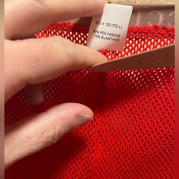 New Gucci Fishnet Tights Red Color Size L - Picture 6 of 8